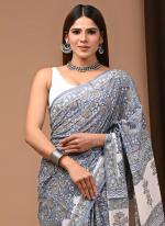 Cotton Grey Casual Wear Printed Saree